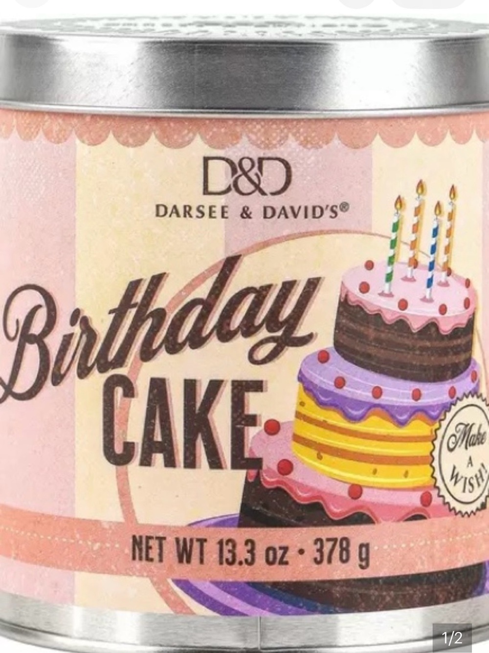 Birthday Cake Scented Candle - Pink